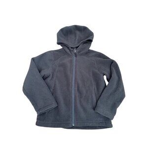 L.L. Bean Black Hooded Fleece Jacket Womens Size S Full-Zip Lightweight Warm Pol